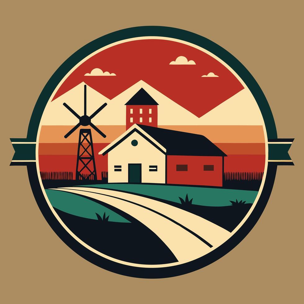 Customizable Vintage-Style Retro Logo vector