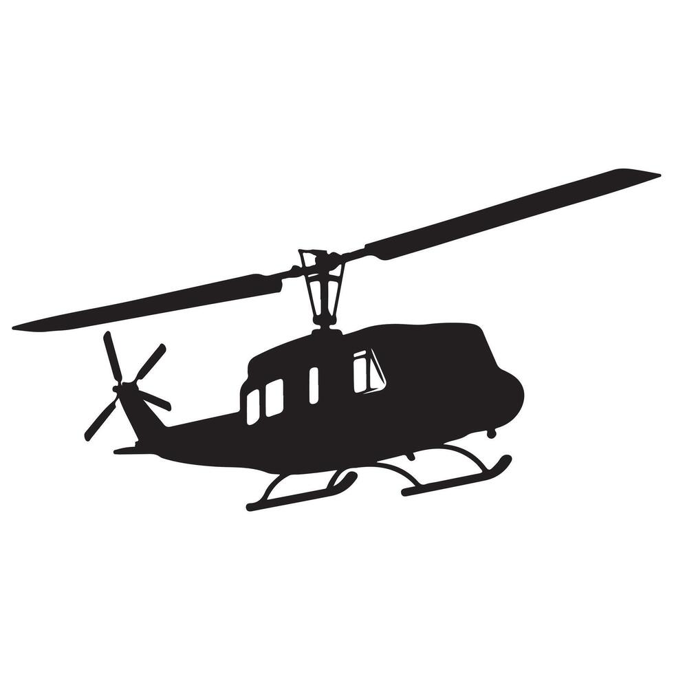 This helicopter silhouette is a unique addition to any collection of custom designs. vector