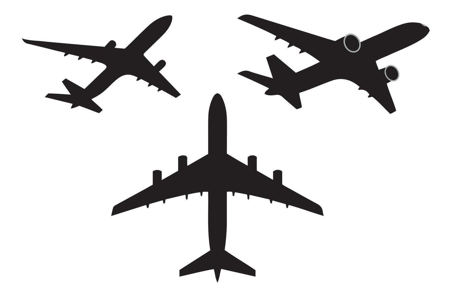 silhouette aeroplane art style with white background vector