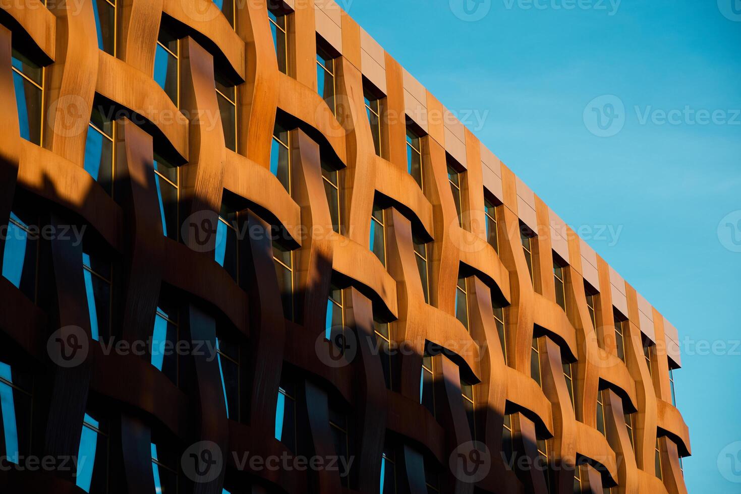 A Captivating Architectural CloseUp Highlighting the Modern Buildings Intricate Facade photo
