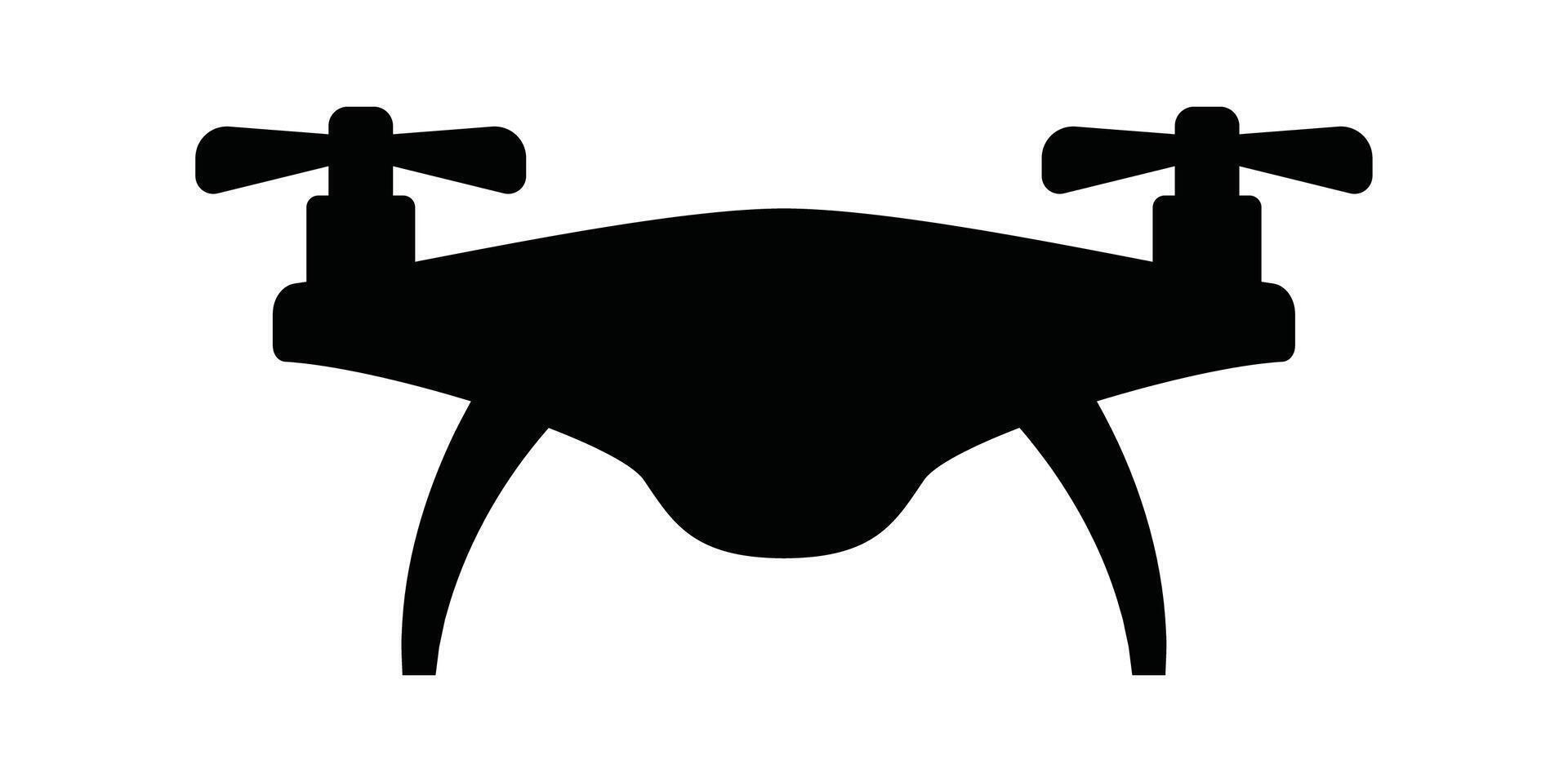 A black and white silhouette of a drone vector