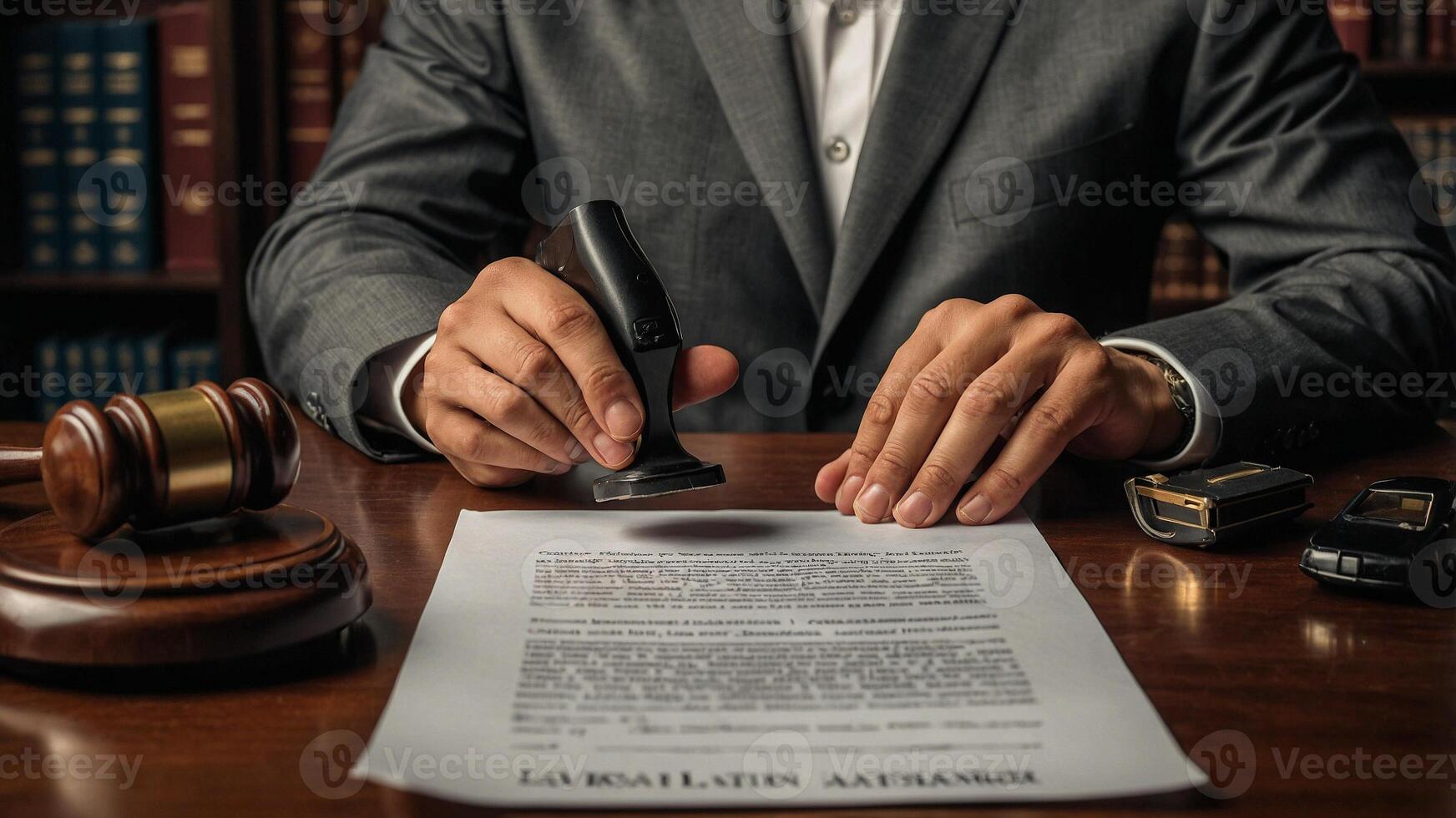 Man signing a document in court photo