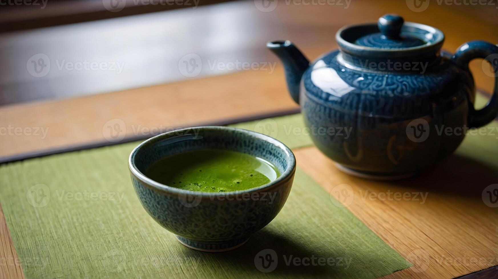Matcha green tea is a popular drink in japan photo