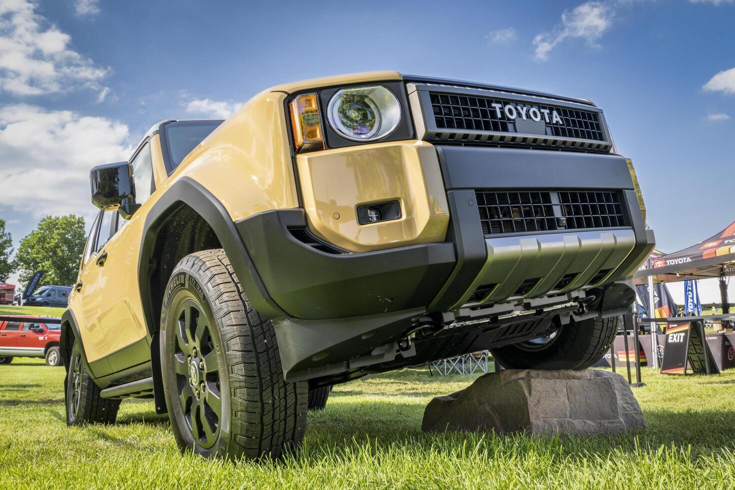 Loveland, CO, USA - August 26, 2023, All new Land Cruiser 2024, Toyota off-road icon and longest-running nameplate is making a comeback to North America returning to its rugged origin. photo