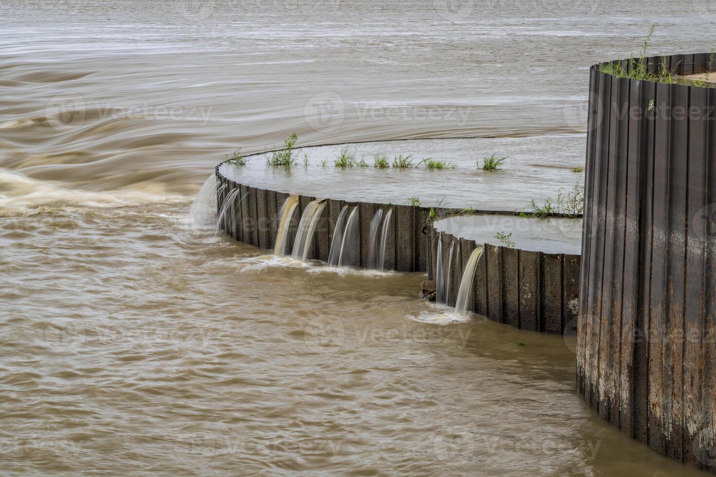 rapid and shore of Mississippi River at Chain of Rocks above St Louis photo