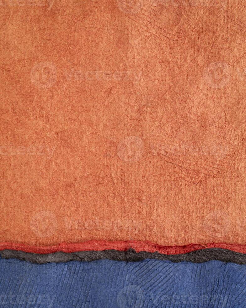 vivid abstract paper landscape in vertical format - collection of handmade textured art papers photo