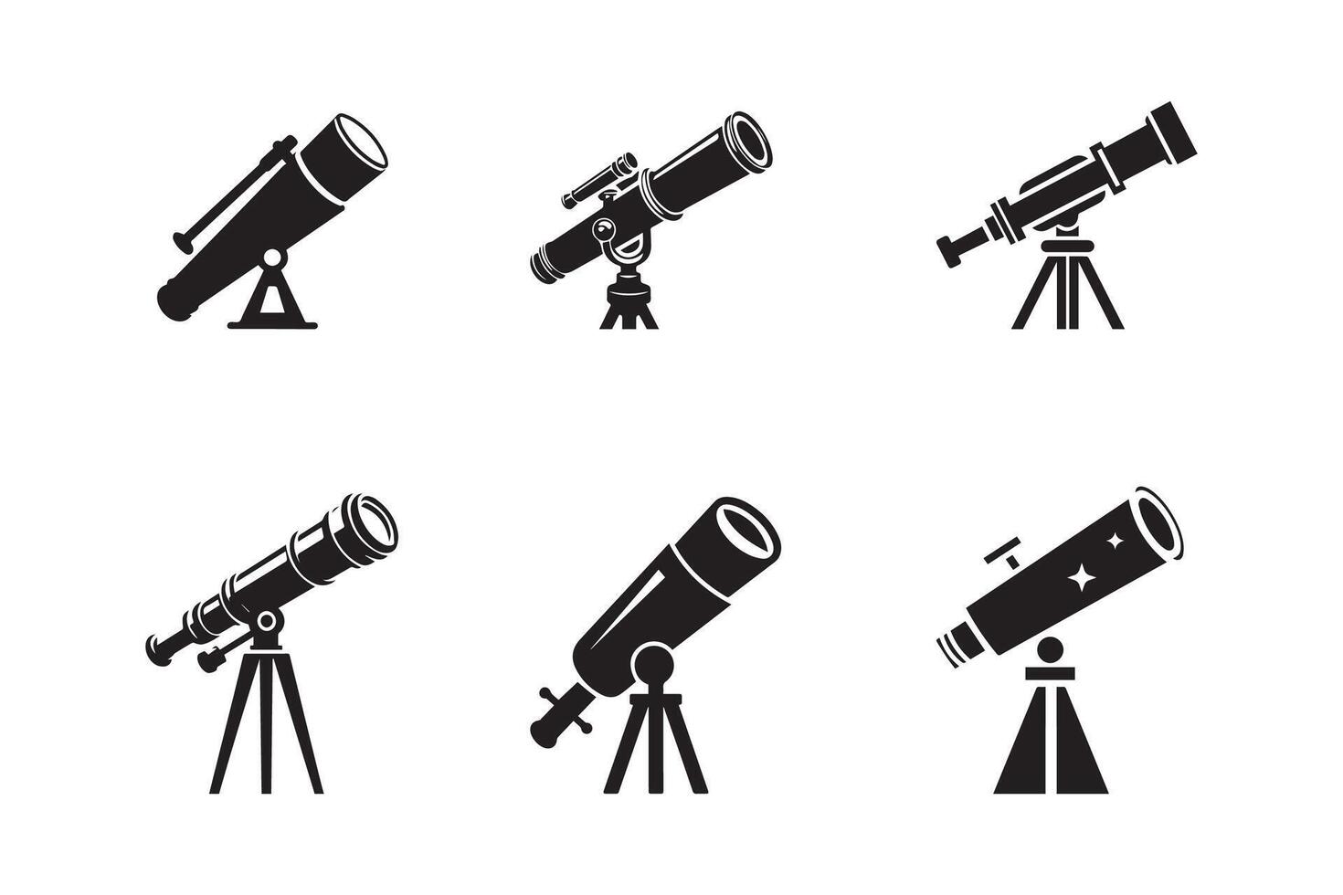 Telescope silhouette Illustration Design vector