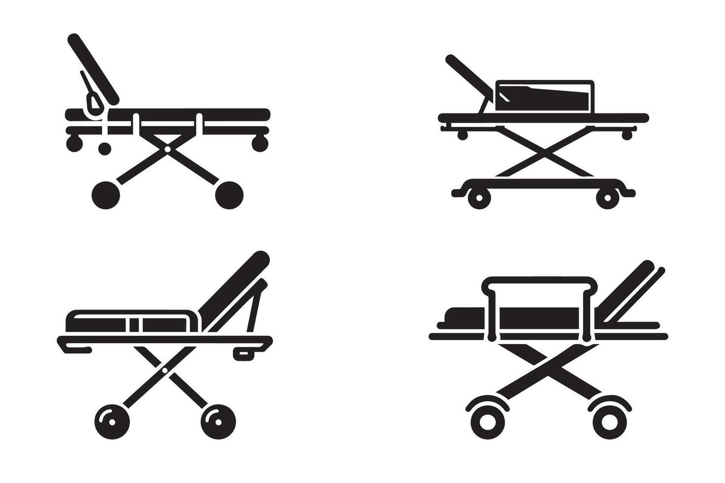 Hospital Medical Stretcher silhouette illustration design artwork vector
