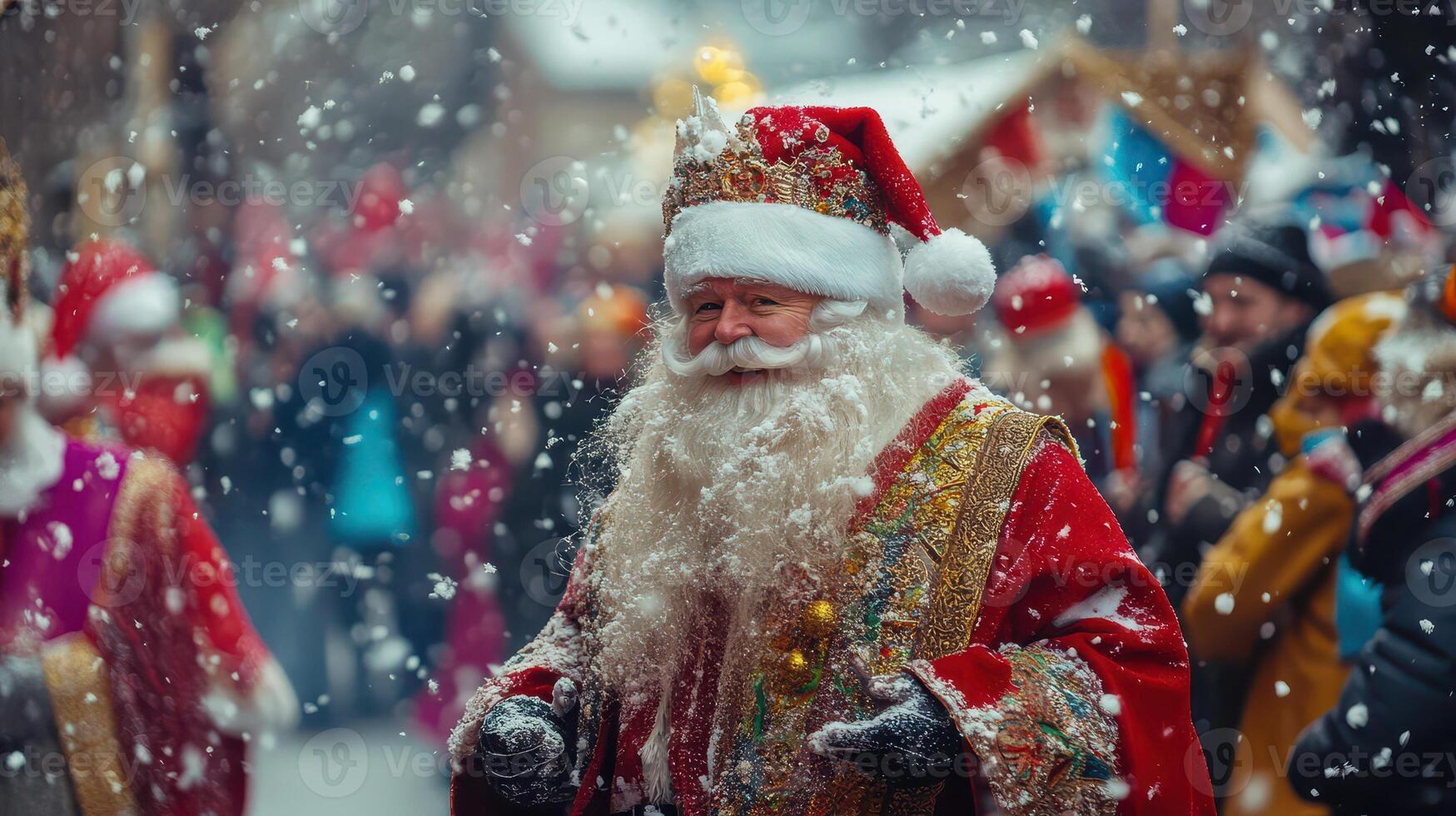Santa claus in the snow photo