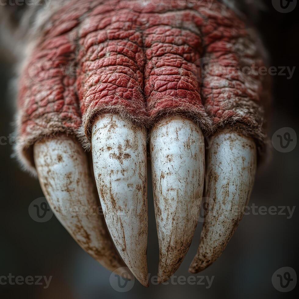 A close up of a bear's claws photo