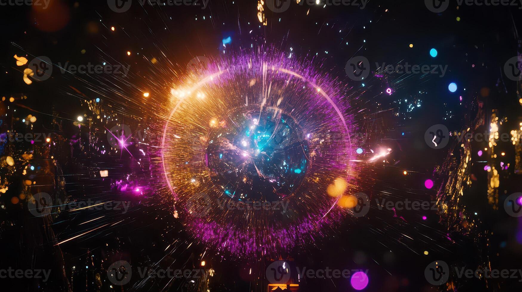 A colorful explosion of lights and fireworks photo