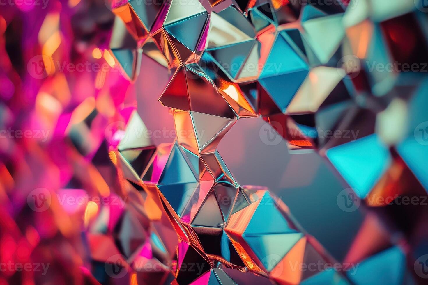 Abstract background of colorful triangles photo