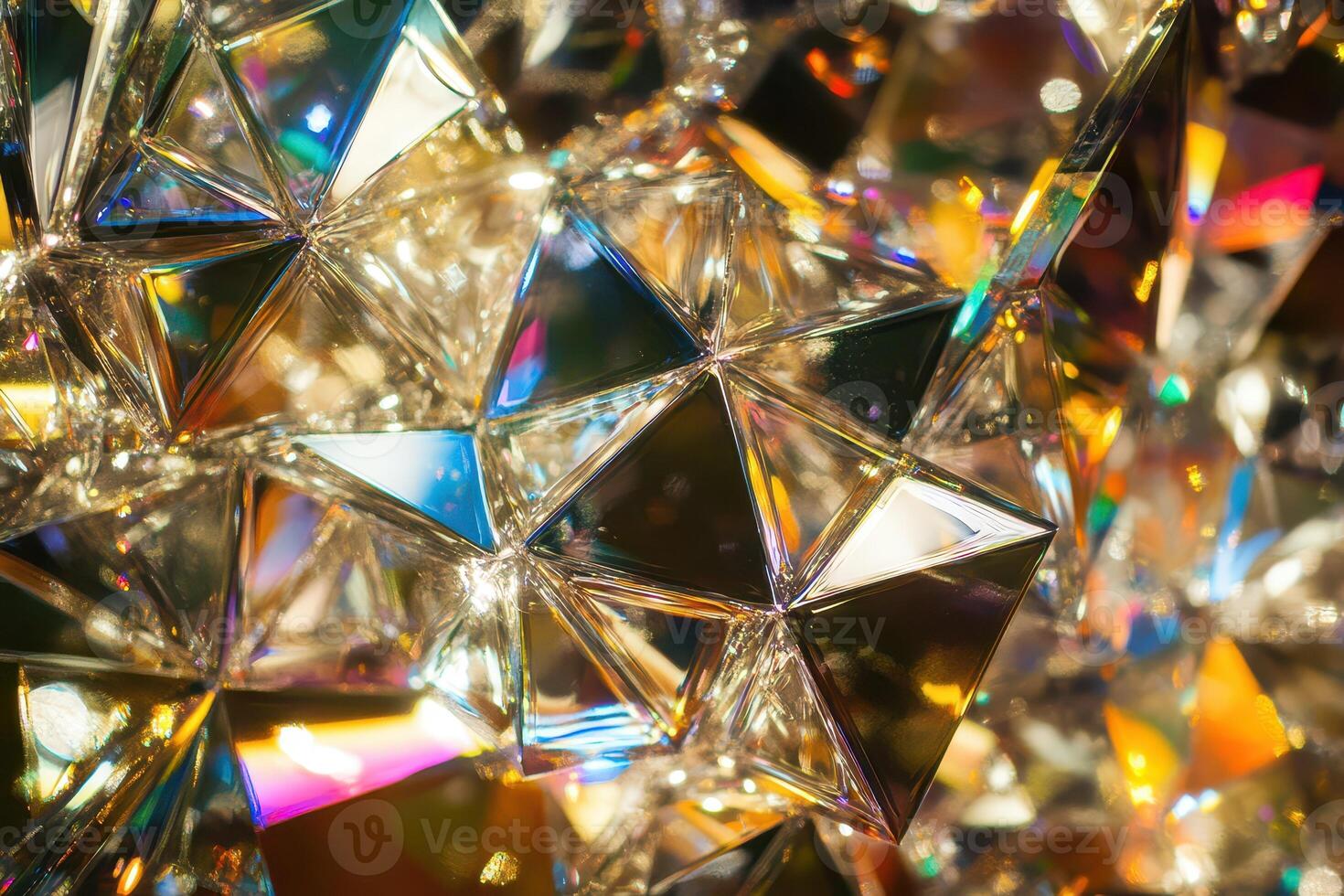 A close up of a bunch of shiny glass pieces photo