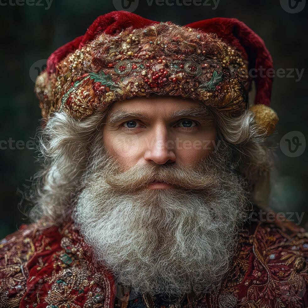 A man with a beard and a red hat photo