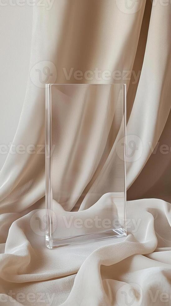Elegant mockup of a rectangular clear invitation photo