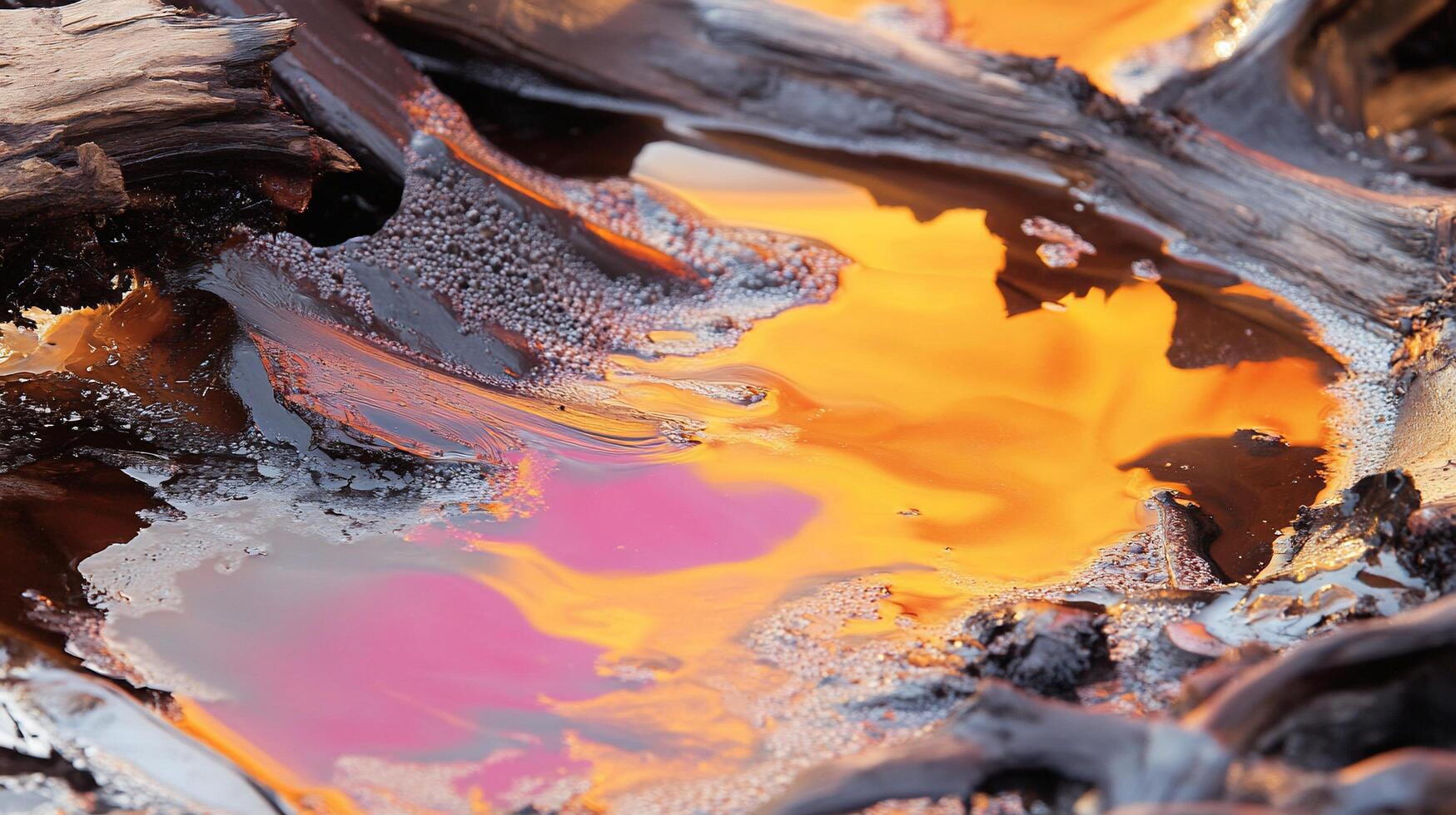 A close up of a piece of wood with orange and yellow paint photo