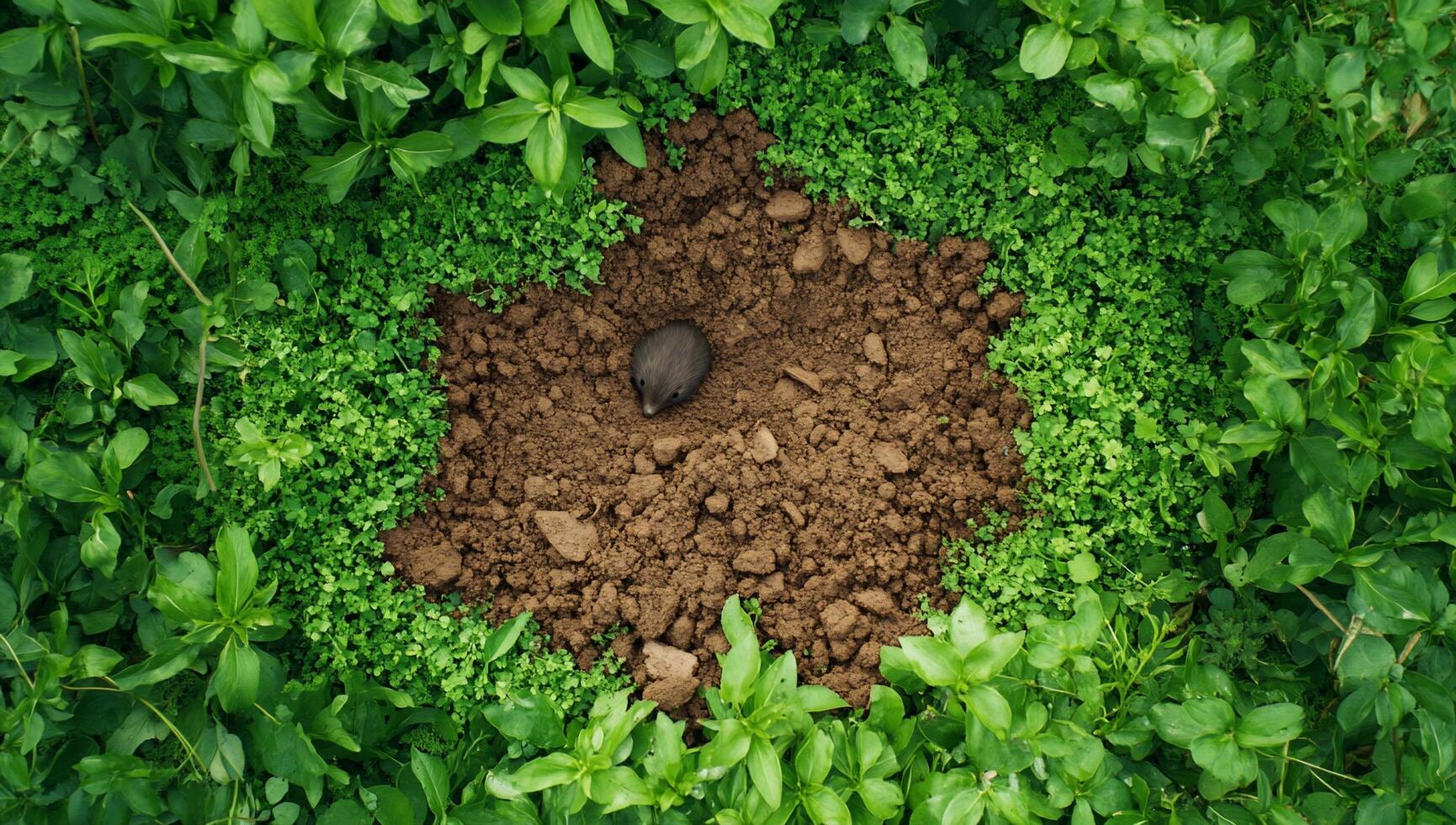 A hole in the ground with a brown dirt photo