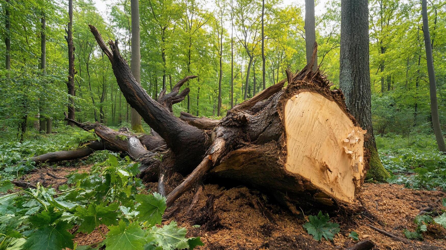 A fallen tree in the forest photo