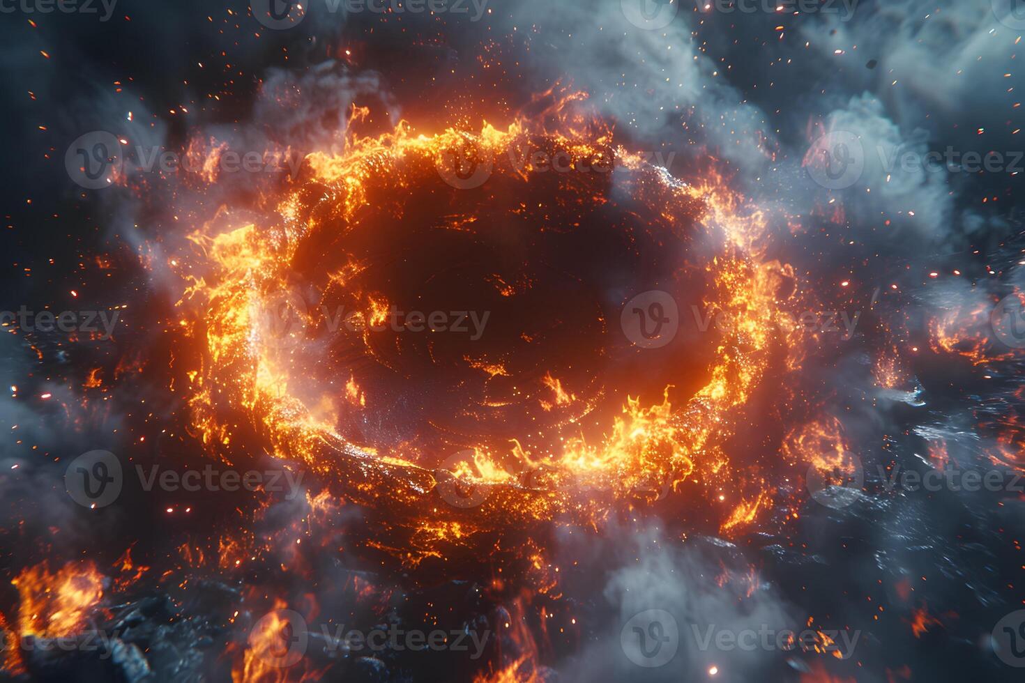Fiery Vortex Dynamic Abstract Flames and Smoke for Sci-Fi Design photo