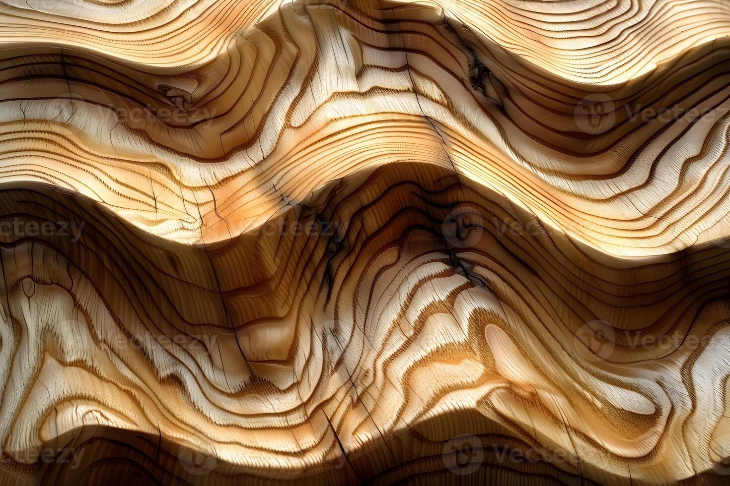 Abstract Wooden Texture with Wavy Grain Pattern for Design and Decor Projects photo
