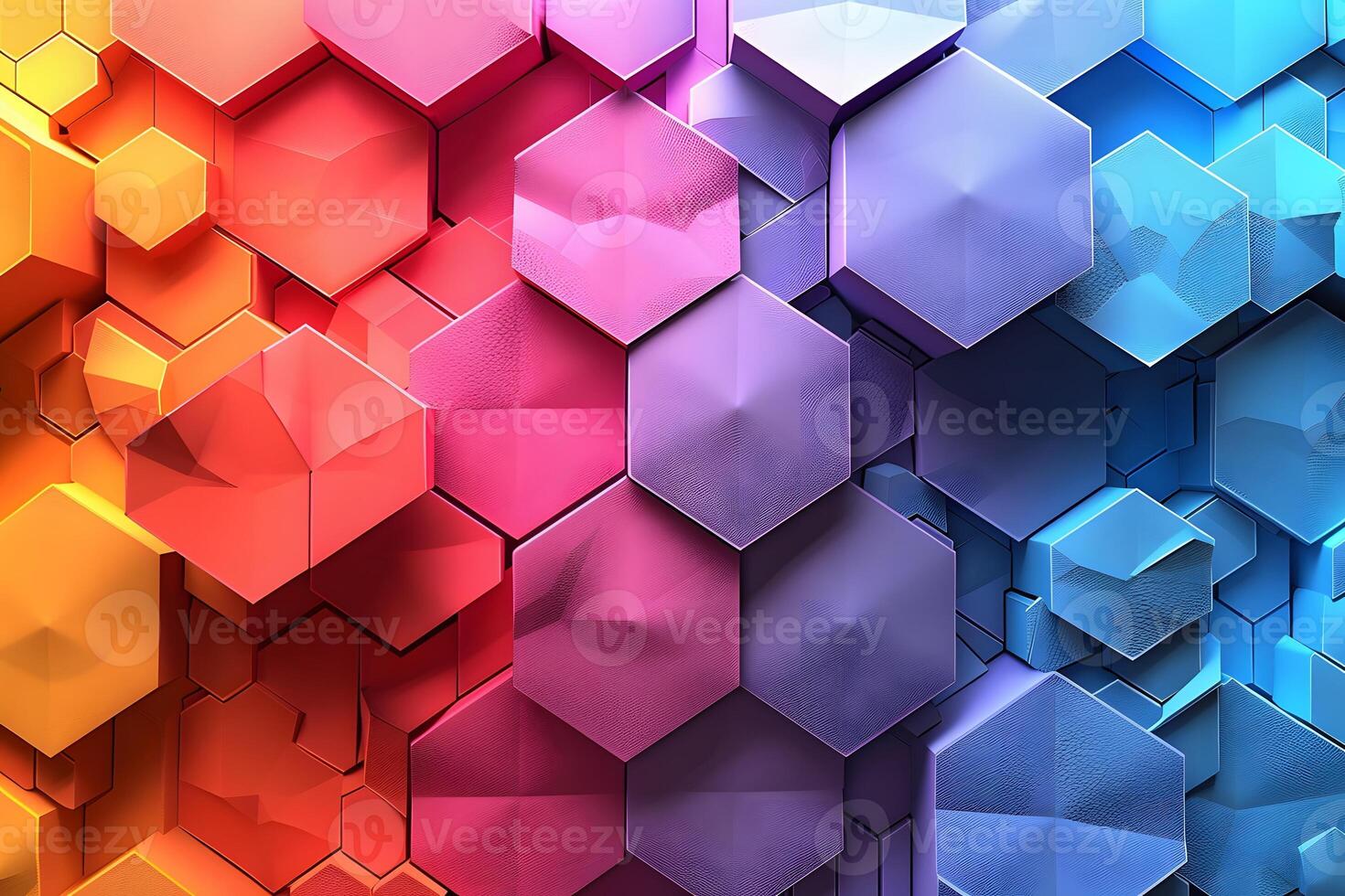 Vibrant Geometric Hexagon Pattern in Gradient Colors for Modern Design photo