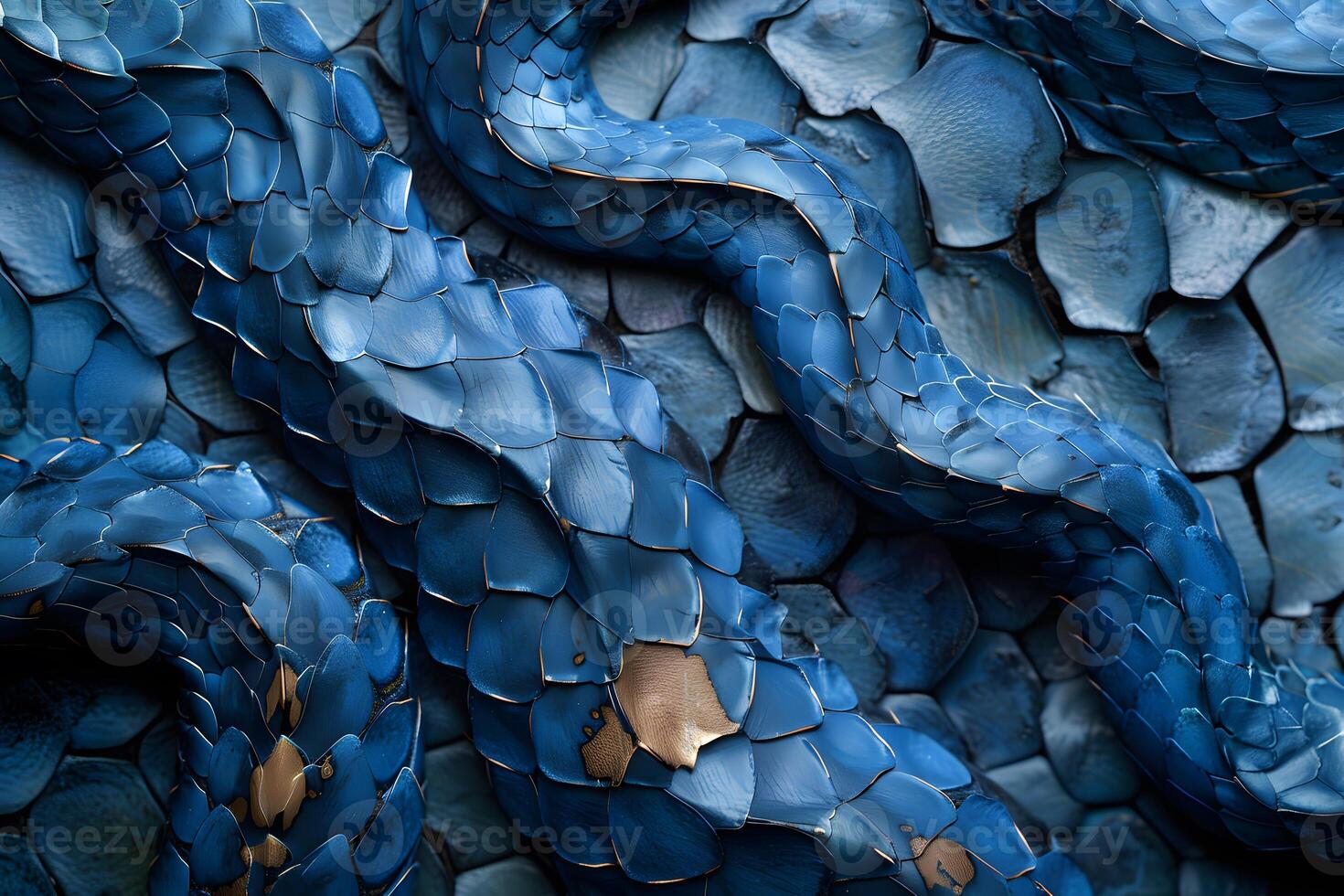 Abstract Blue Snake Scales Texture - Conceptual Art for Design photo