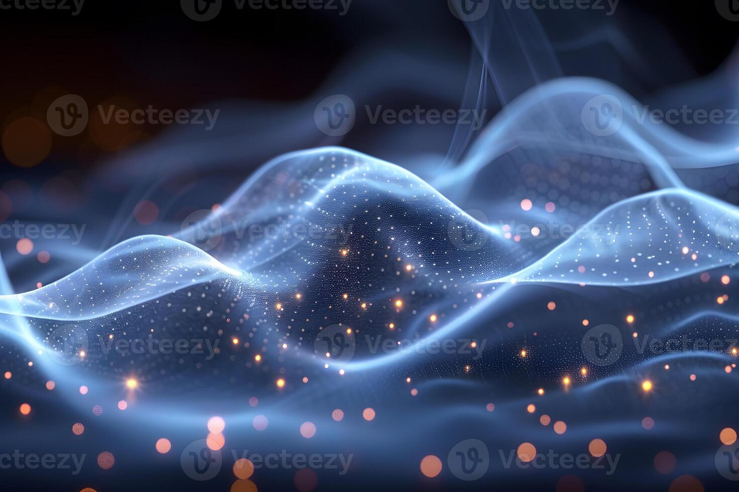 Futuristic Digital Waveform with Glowing Particles for Technology and Innovation Concept photo