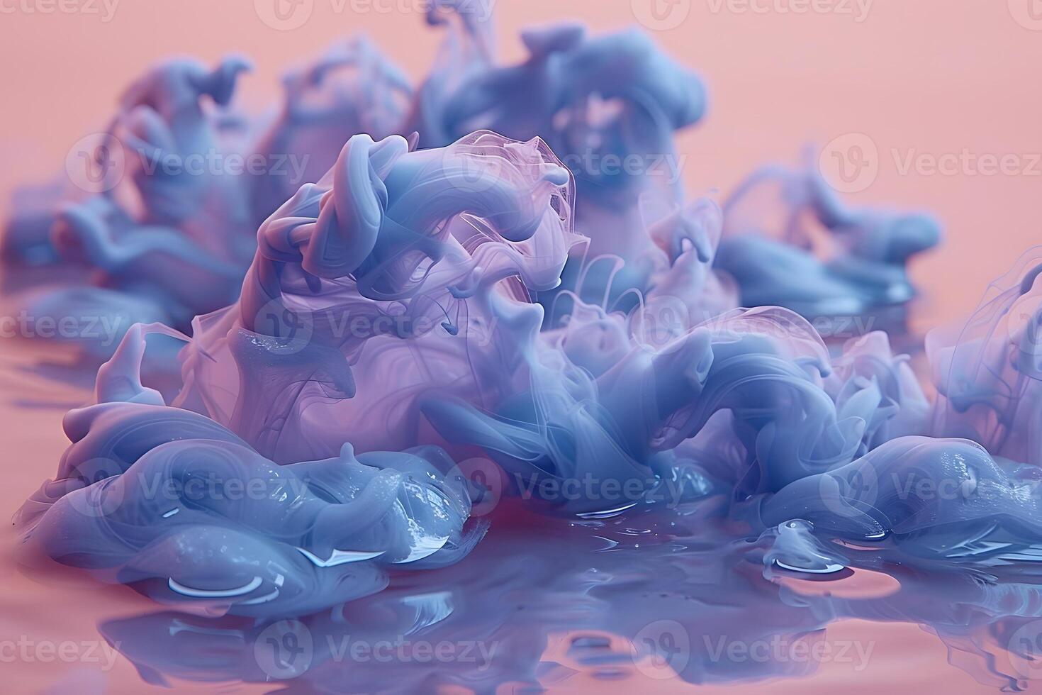 Abstract Fluid Art in Pastel Pink and Purple Colorful Swirls photo