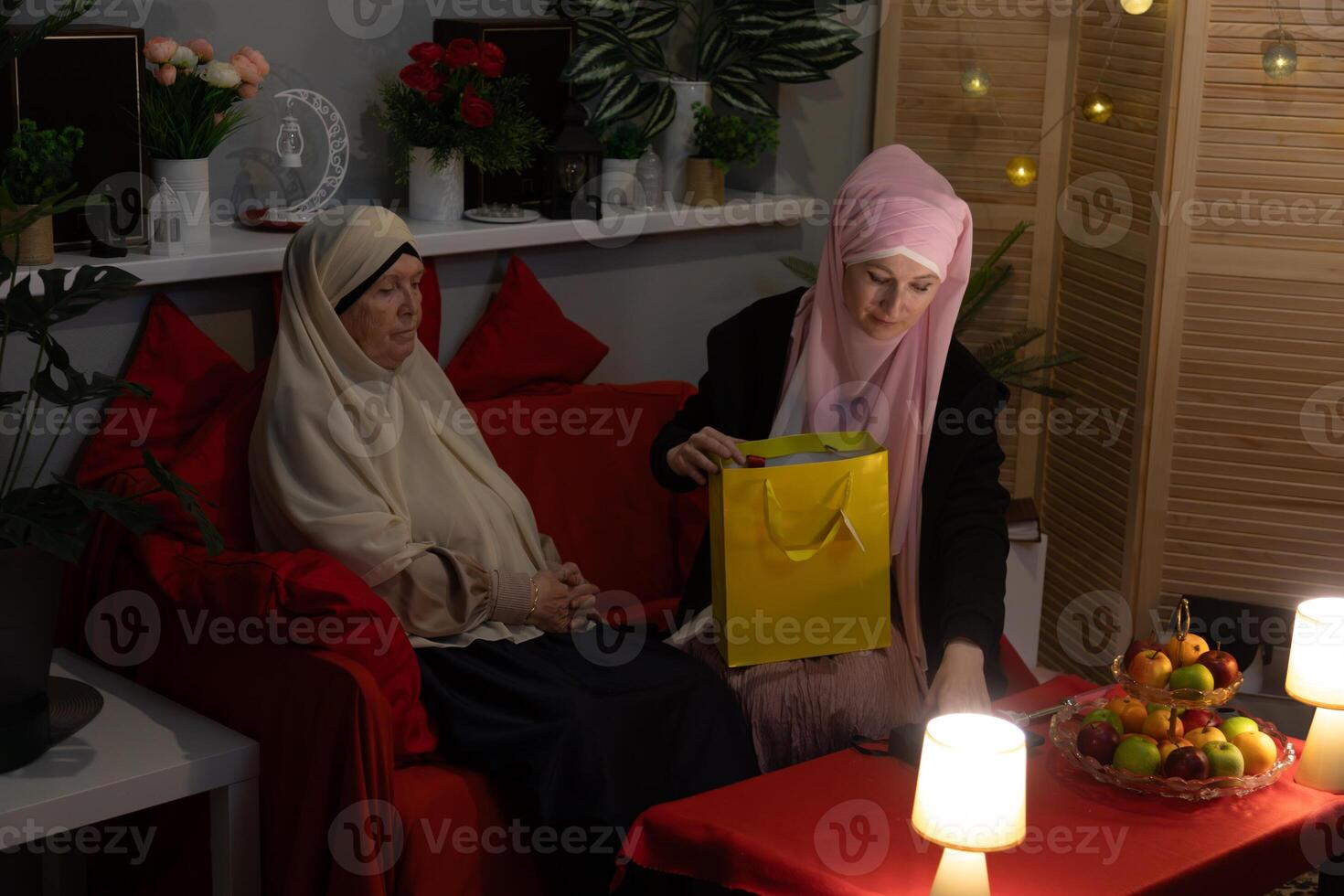 A woman wearing a black headscarf photo