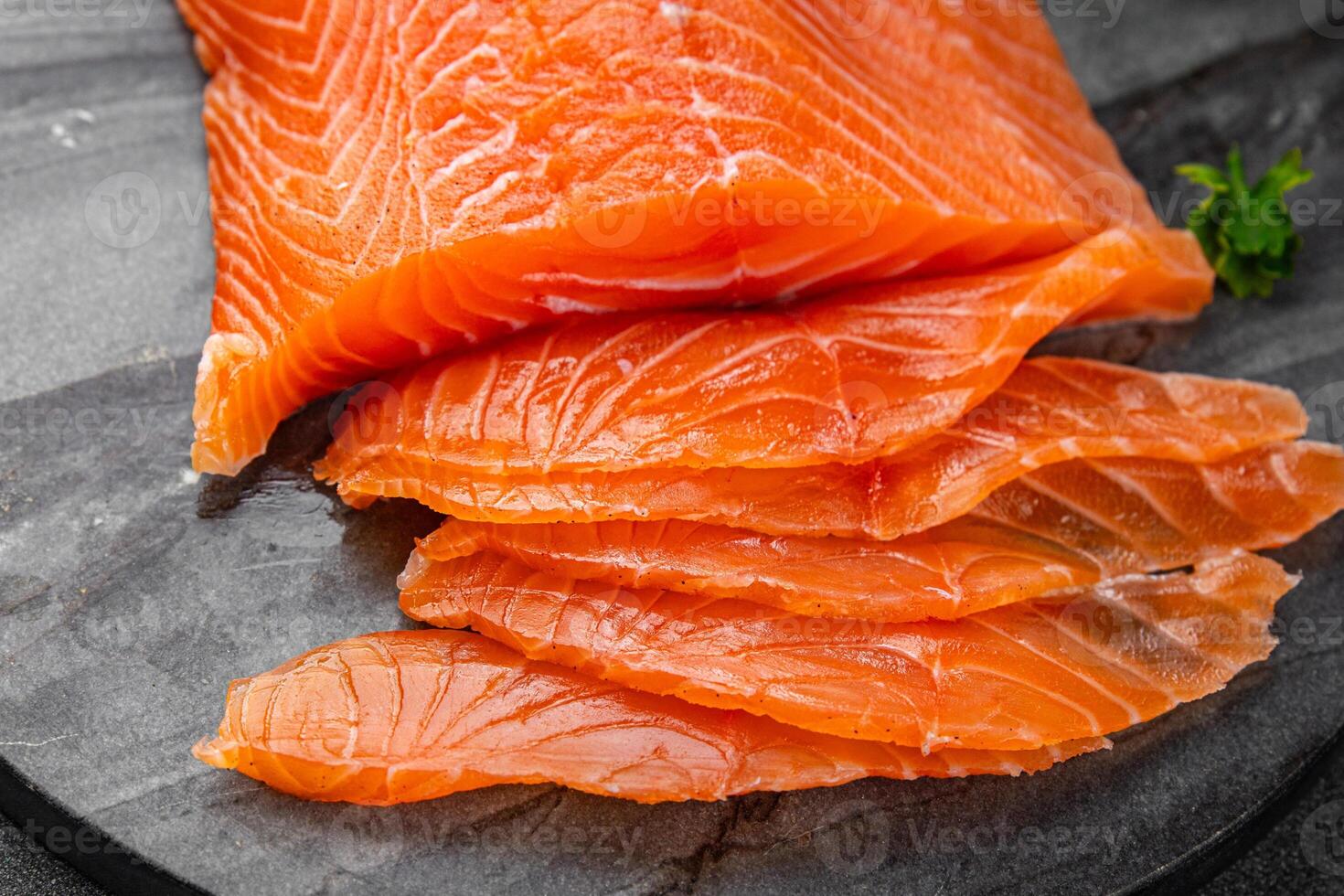 salmon raw fresh fish seafood fresh tasty food dish photo