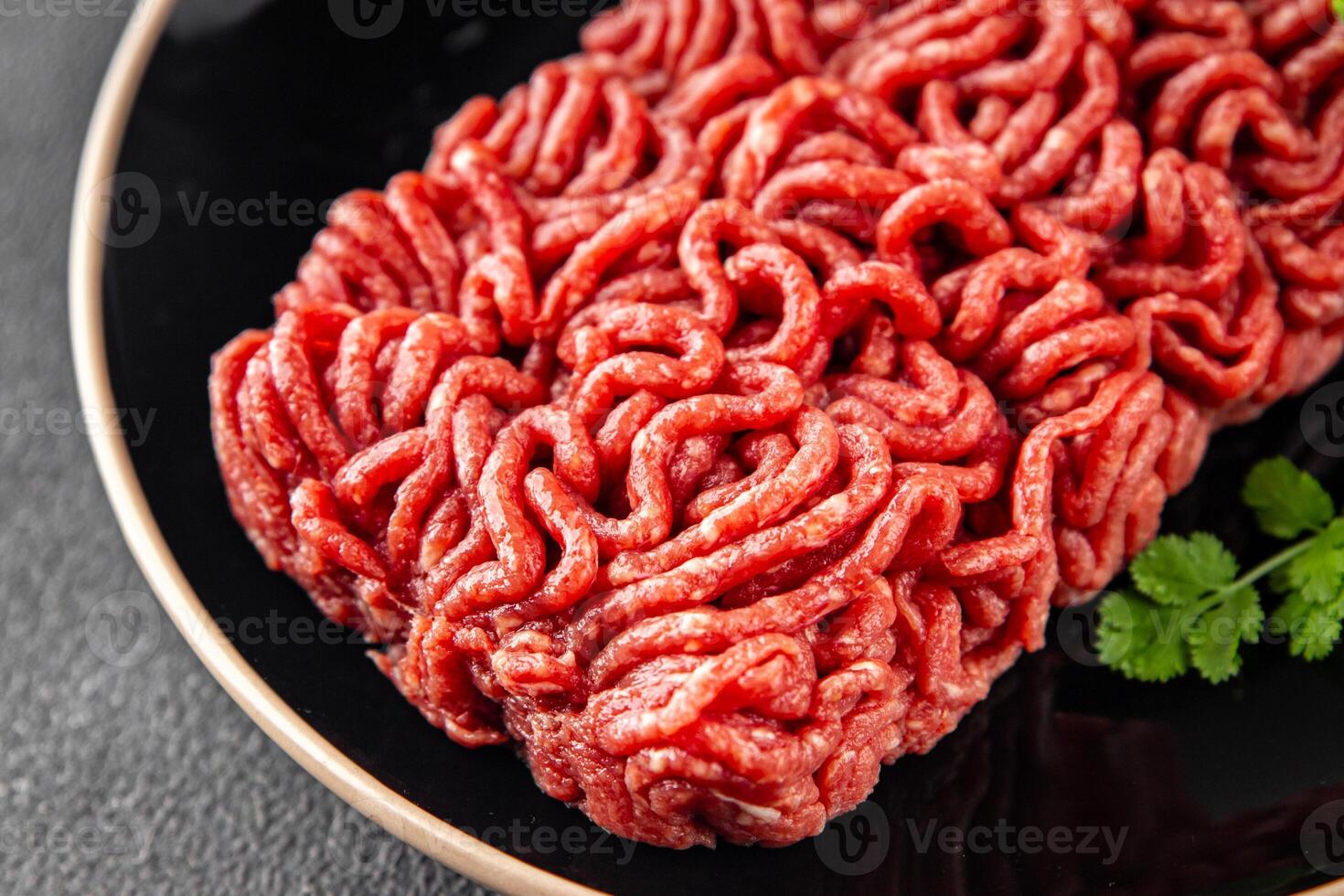 minced meat fresh beef, pork meat tasty eating cooking meal food snack on the table copy space food background rustic top view photo