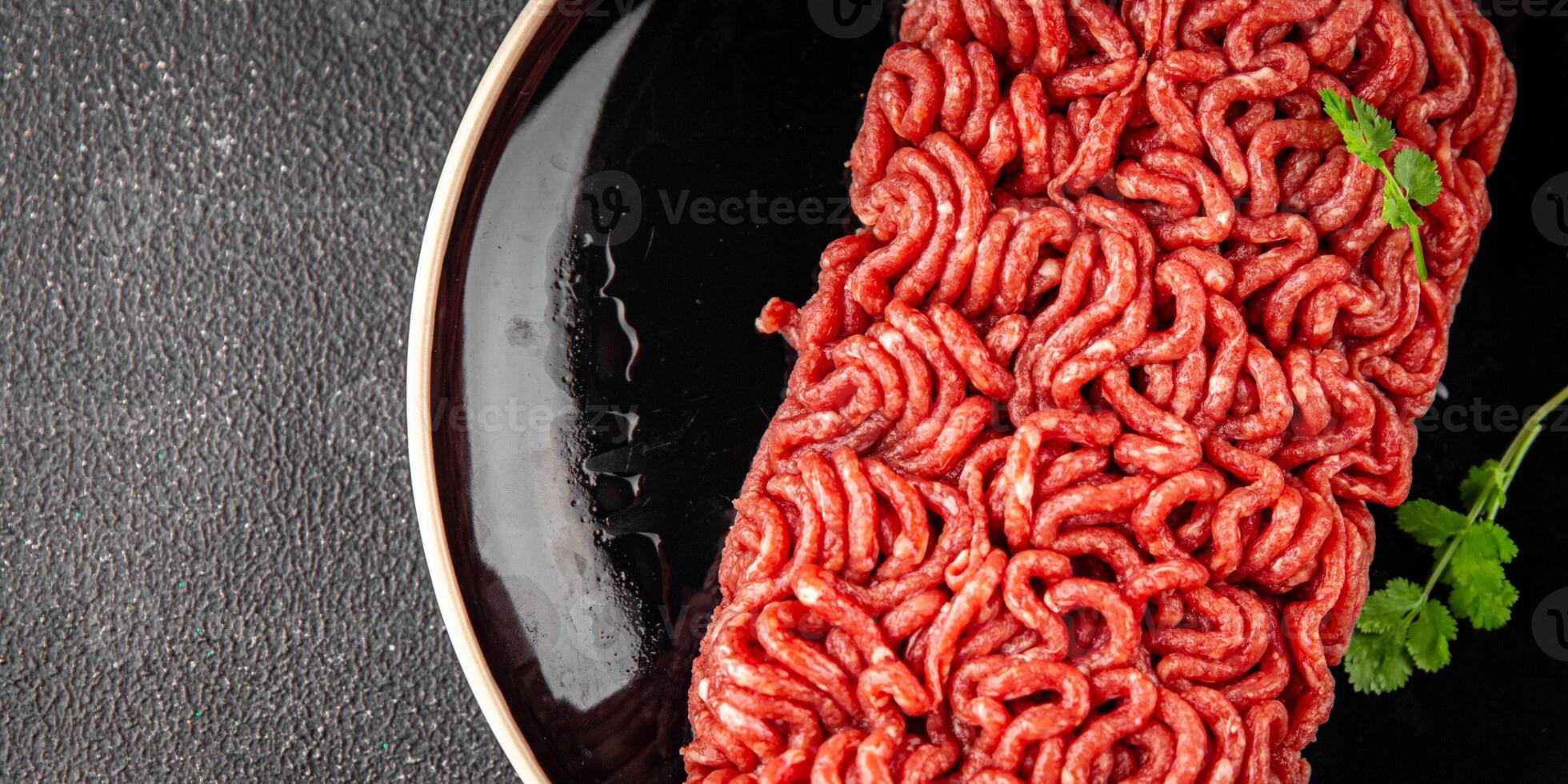 minced meat fresh beef, pork meat tasty eating cooking meal food snack on the table copy space food background rustic top view photo