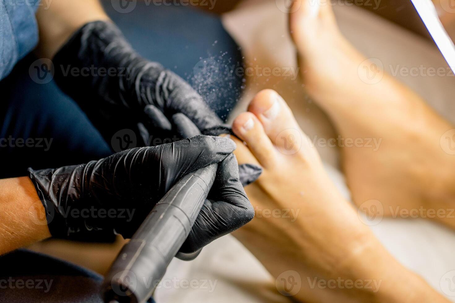 View of the process of a pedicure performed by a master photo