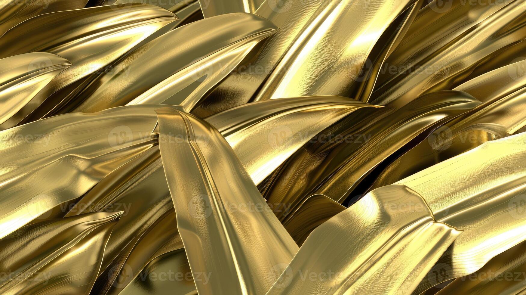 A bunch of gold metal leaves are shown photo