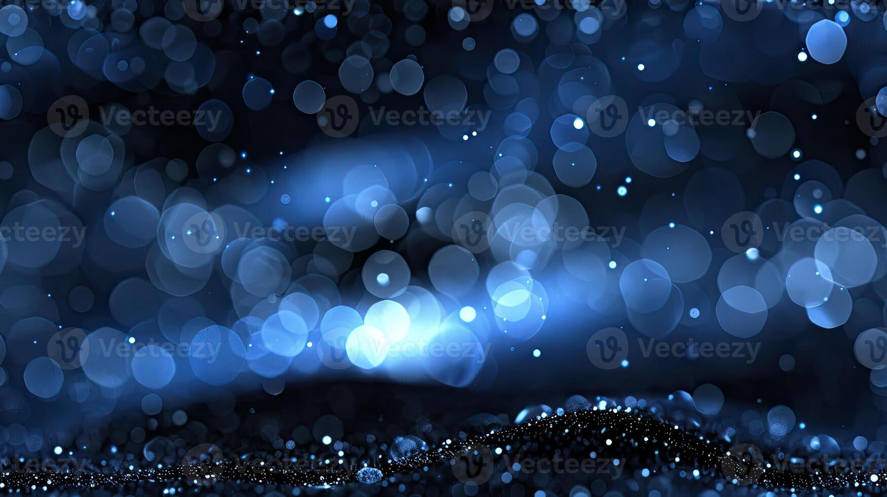 Blue bokeh background with sparkles photo