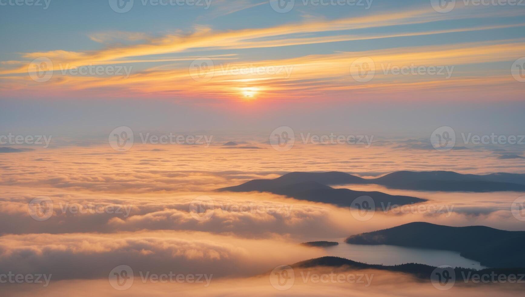 Sunrise over the clouds in taiwan photo