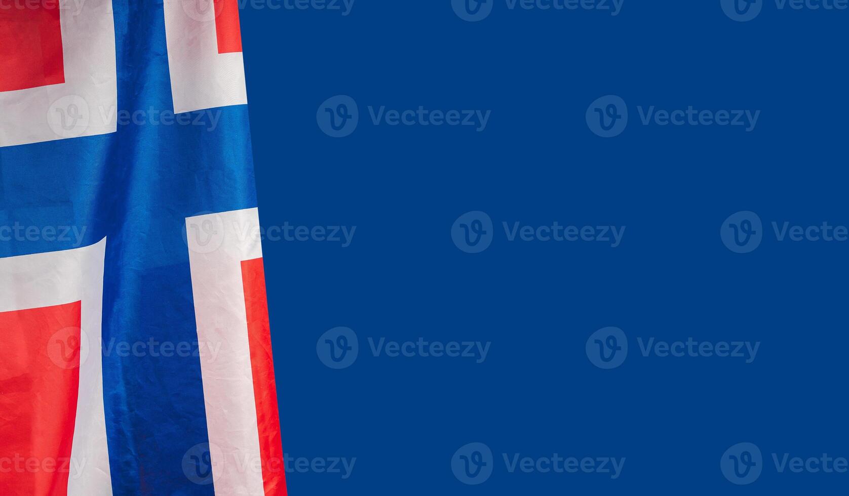 Top view of the Norway flag on a white background photo