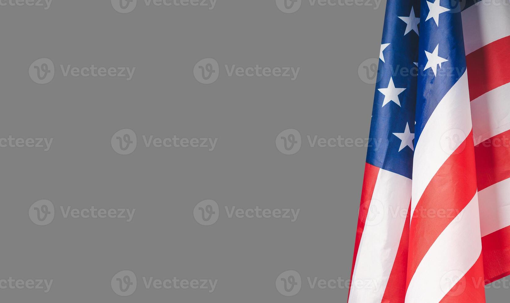 Close-up of the American flag on a gray background photo