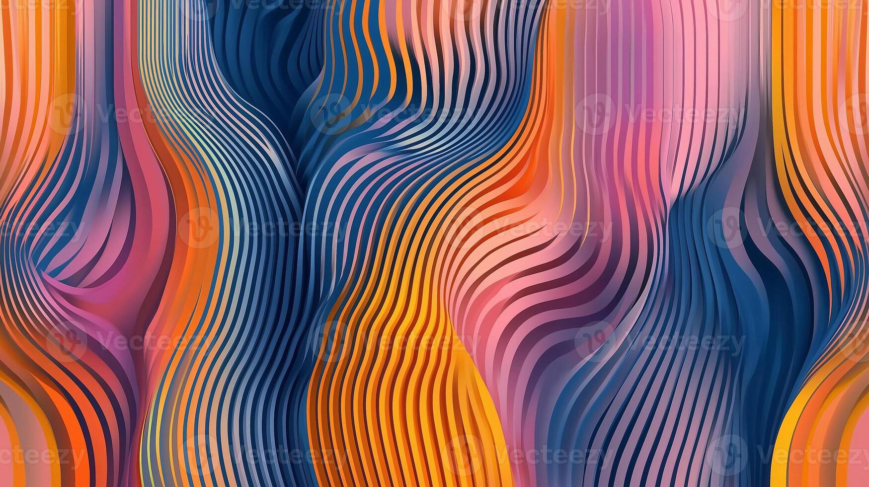 Abstract wavy lines in vibrant hues photo