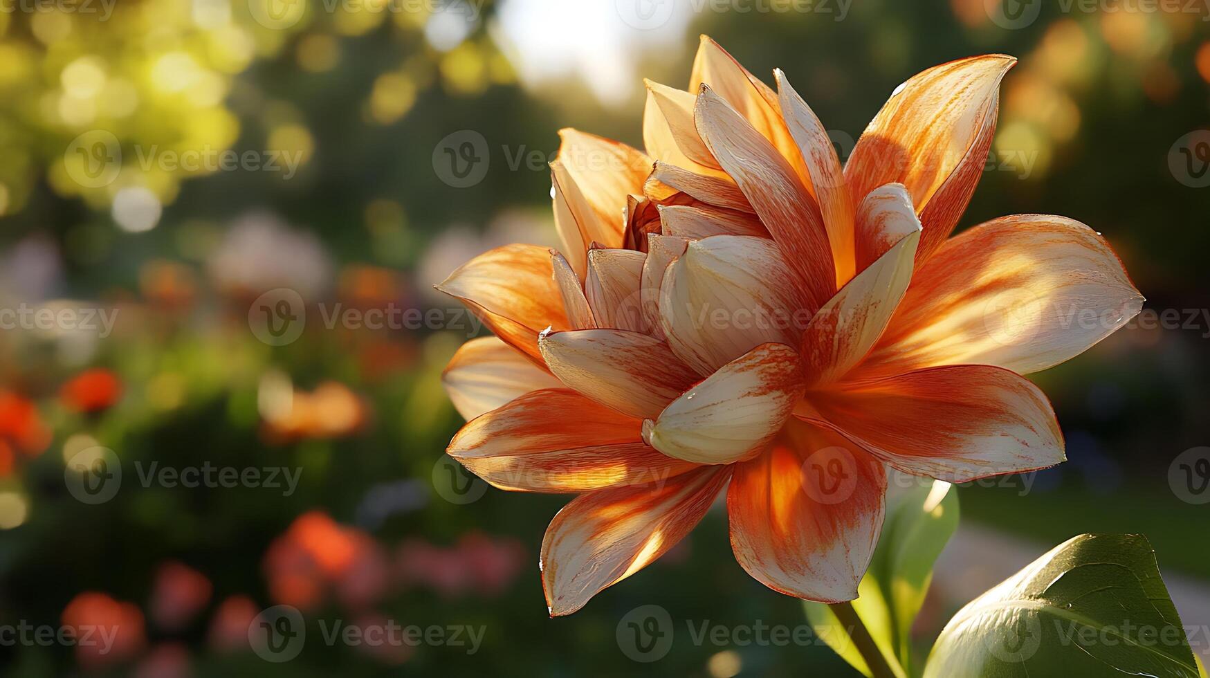 Garden Tranquility Showcased Through a Stunning Flower Close-Up photo