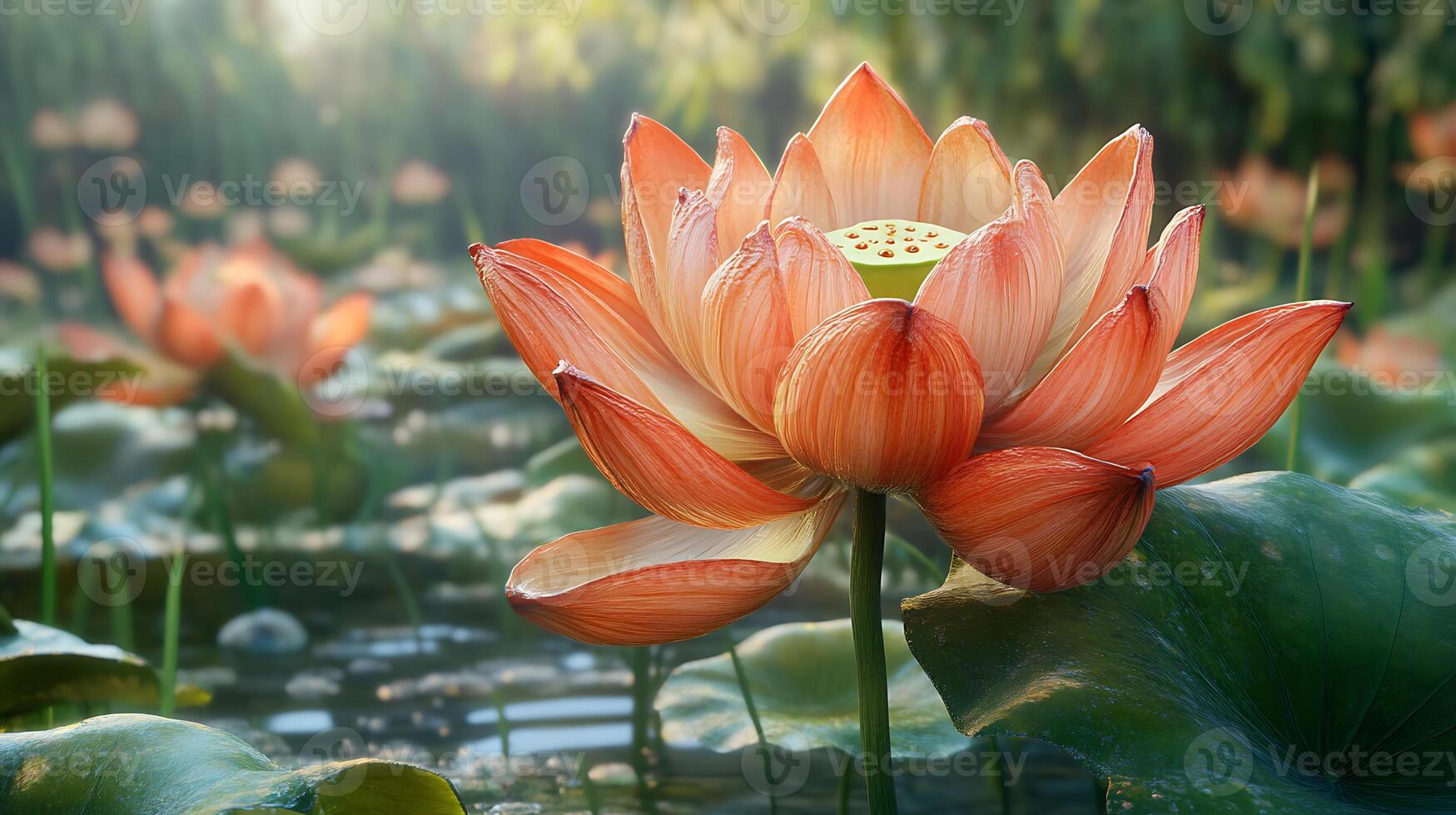 Peaceful Garden Close-Up Featuring a Beautifully Radiant Flower photo