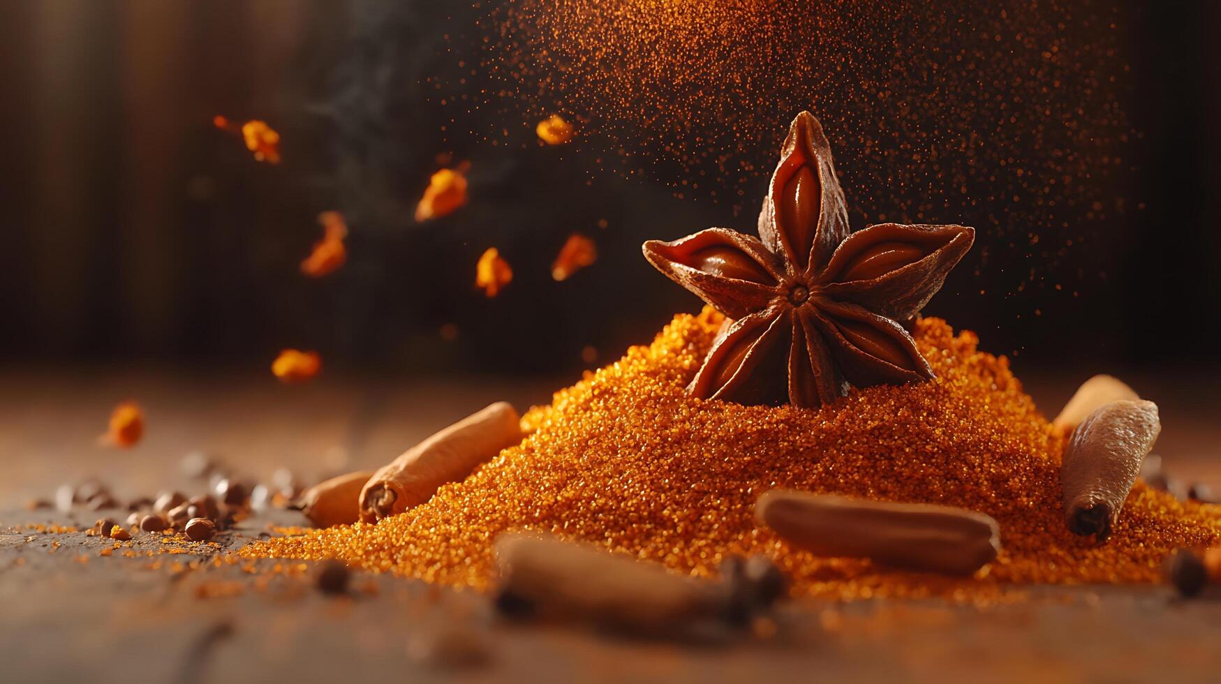 Intricate Spice Textures Illuminated in Stunning High-Resolution Close-Ups photo