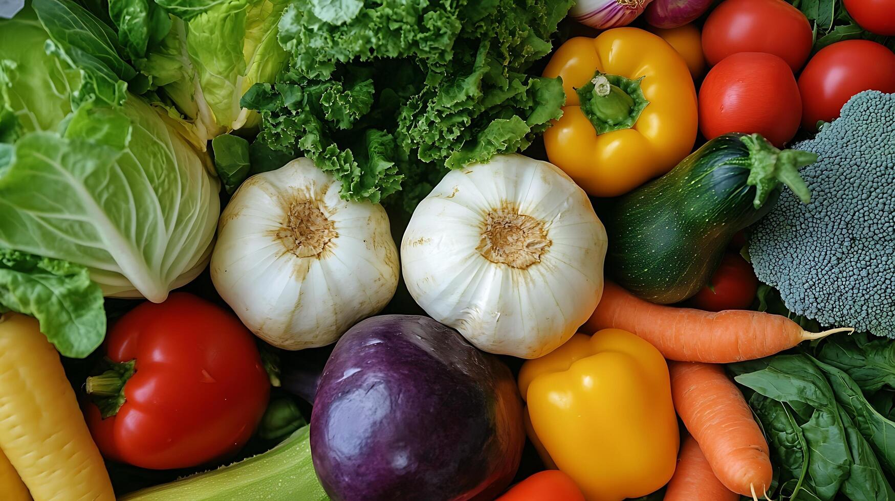 Close-up view of fresh, colorful vegetables bursting with flavor and color photo
