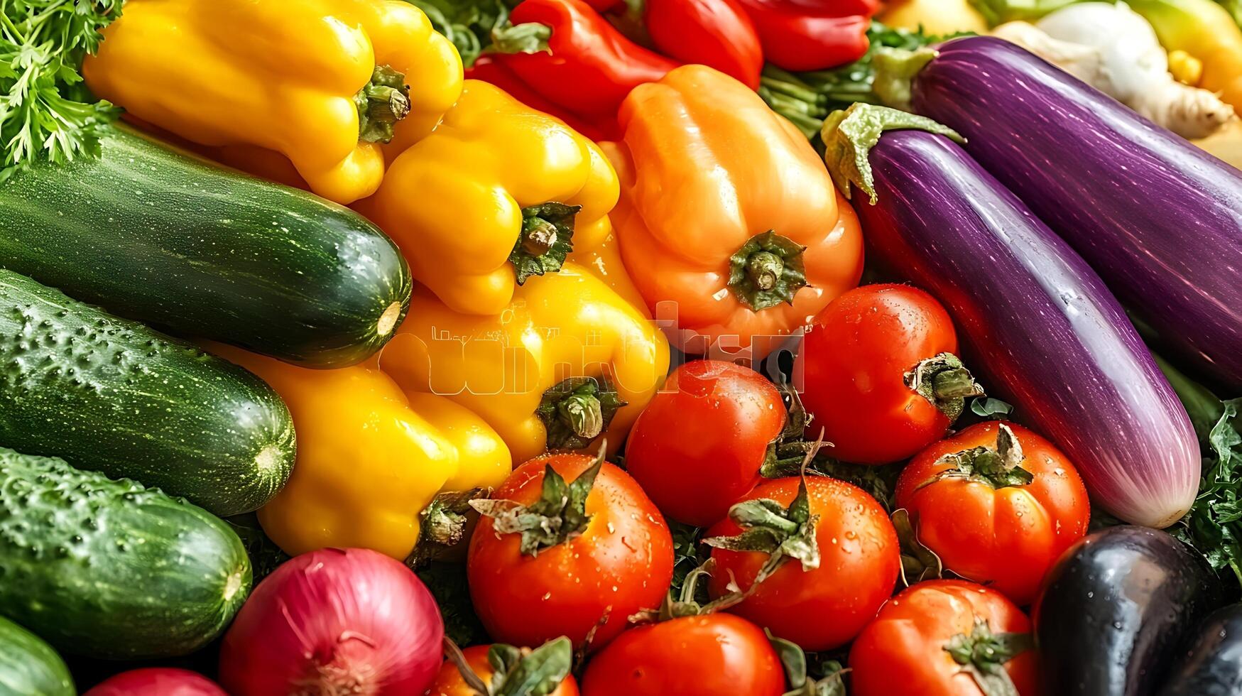 A close-up of vibrant vegetables bursting with color and freshness photo