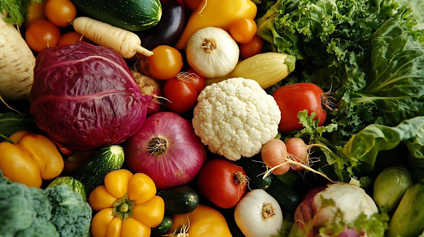Vibrant, fresh vegetables in a close-up shot bursting with color photo