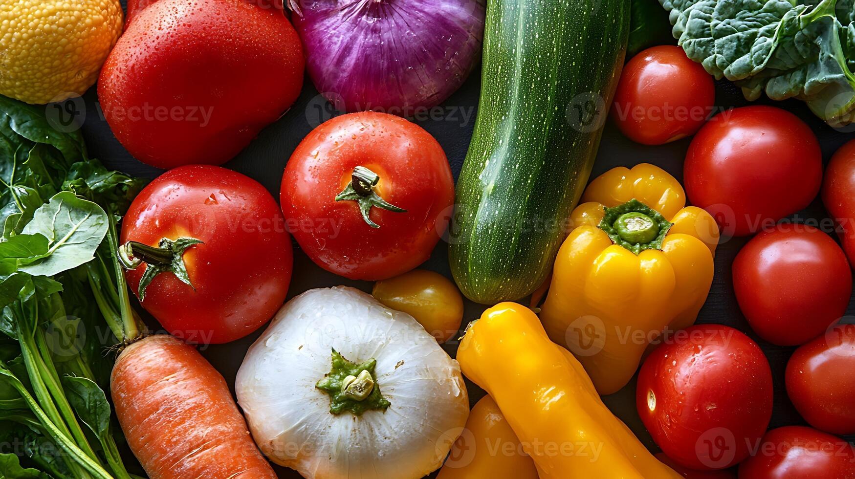 Stunning close-up of fresh vegetables in their full, colorful glory photo