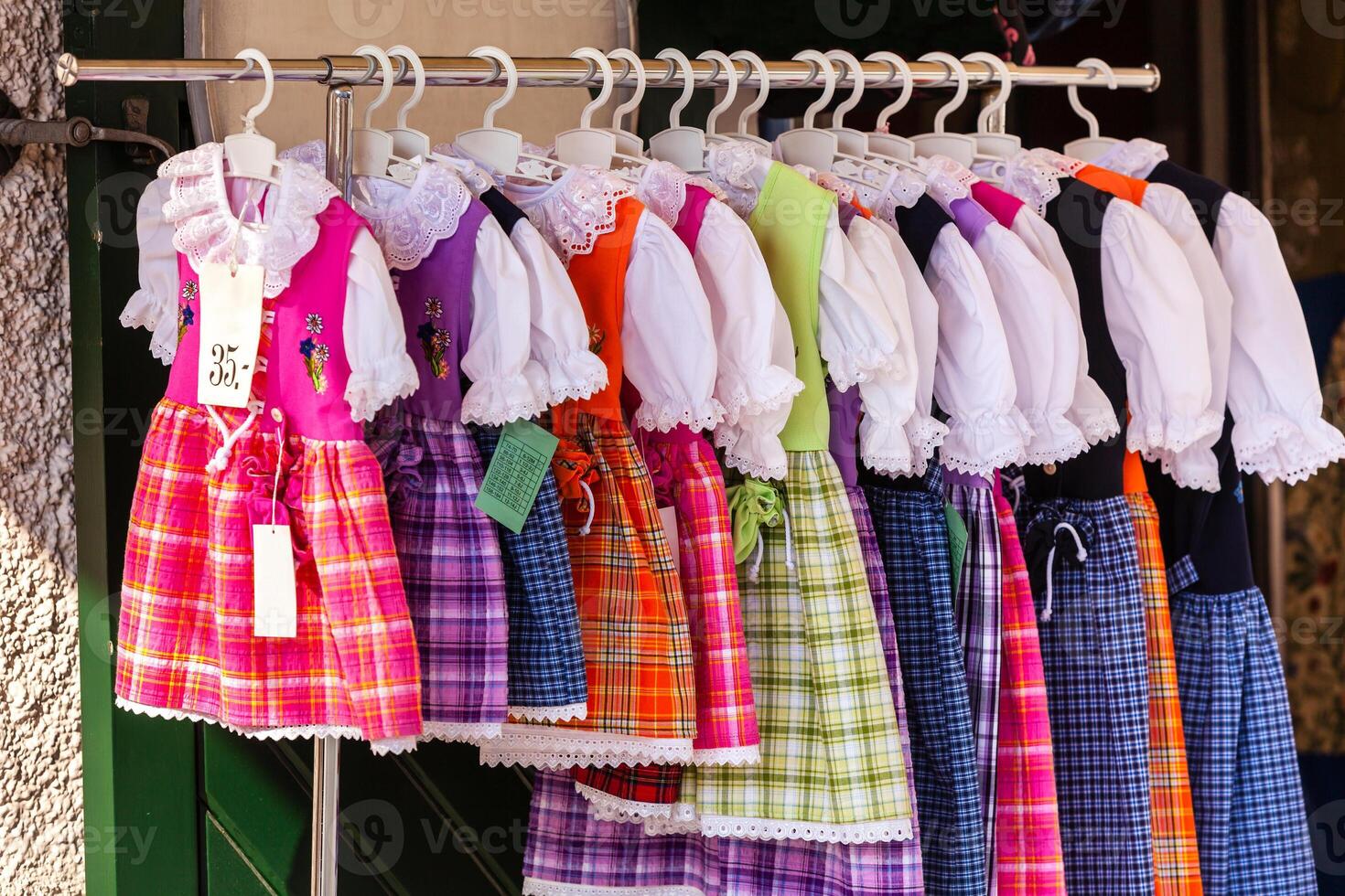 National styled costumes for female exposed in shopping mall store photo
