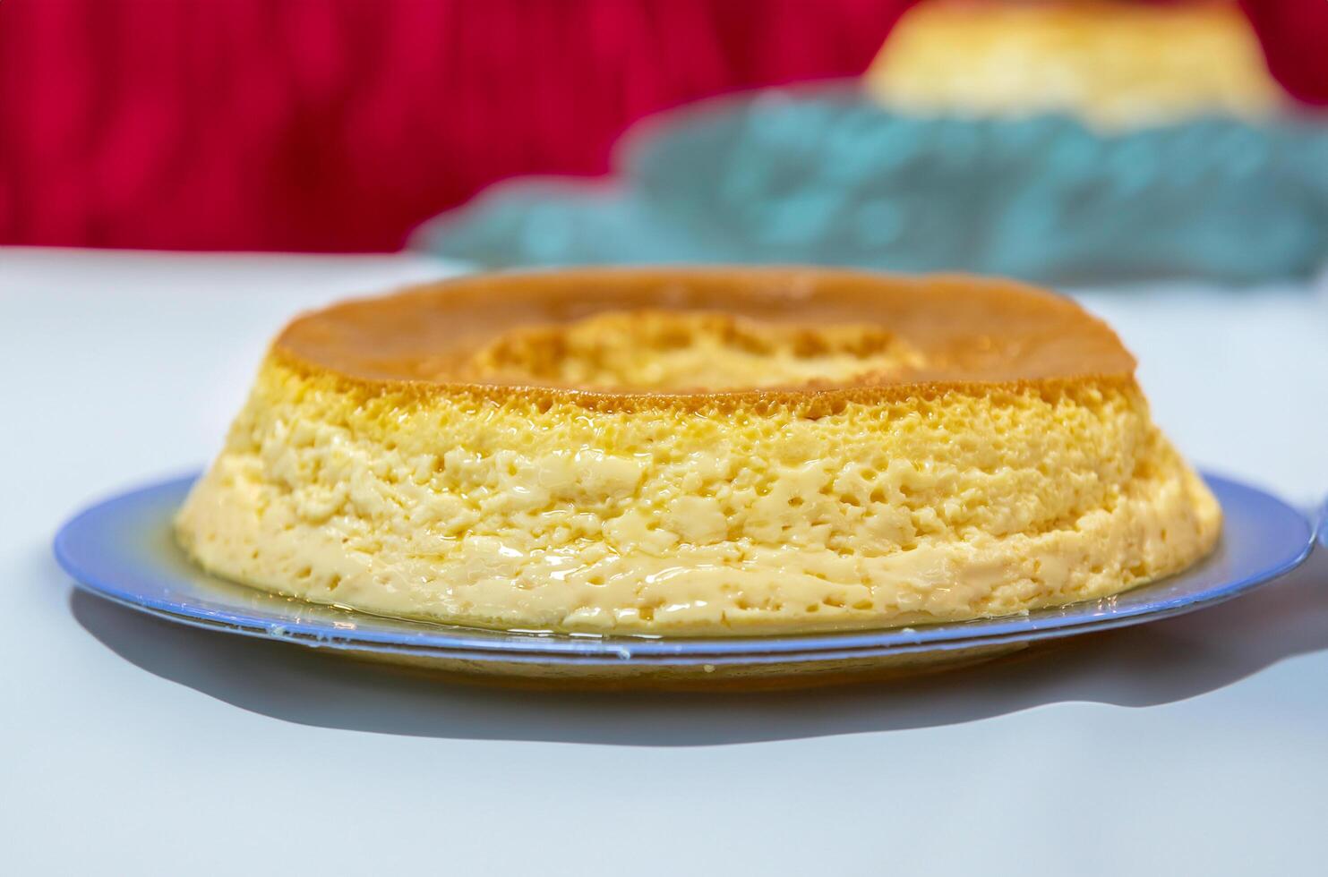 Milk ans eggs Pudding or Pudim de leite. Brazilian dessert homemade caramel custard pudding. Traditional brazilian flan photo