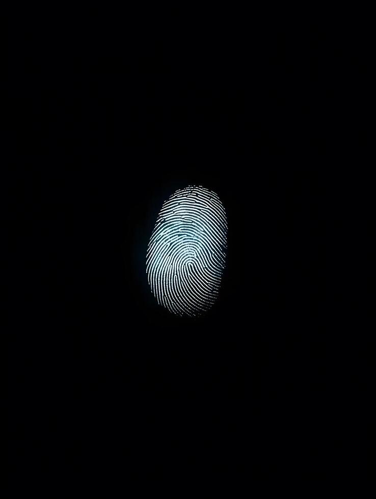 Fingerprint identity. Thumbprint for crime scenes or id authentification photo