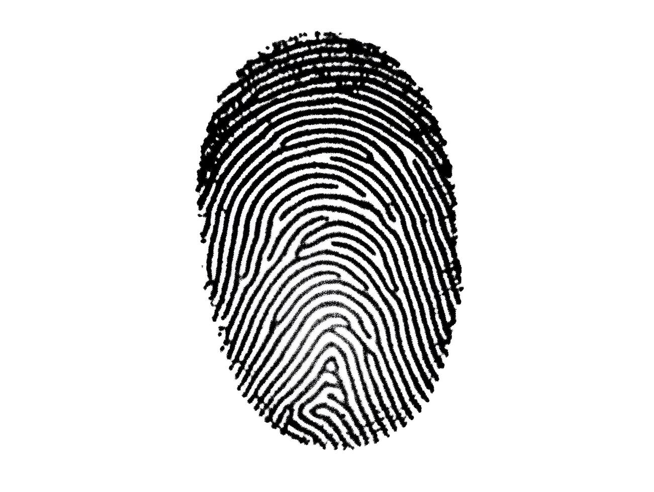Fingerprint identity. Thumbprint for crime scenes or id authentification photo